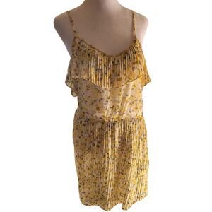 Cotton Candy Yellow Floral Babydoll Dress size Small Cottagecore Romantic Summer